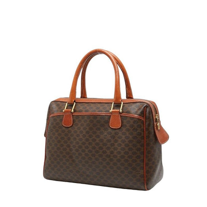 Celine Macadam Handbag Mini Boston Bag Brown PVC Leather Women Celine