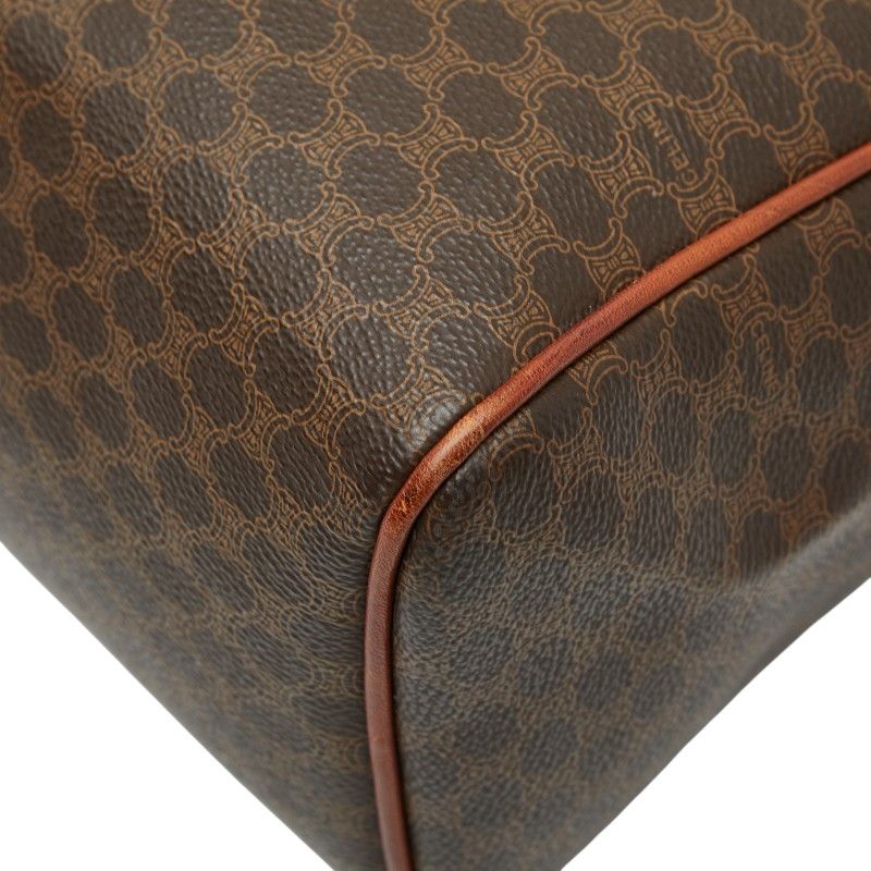 Celine Macadam Handbag Mini Boston Bag Brown PVC Leather Women Celine