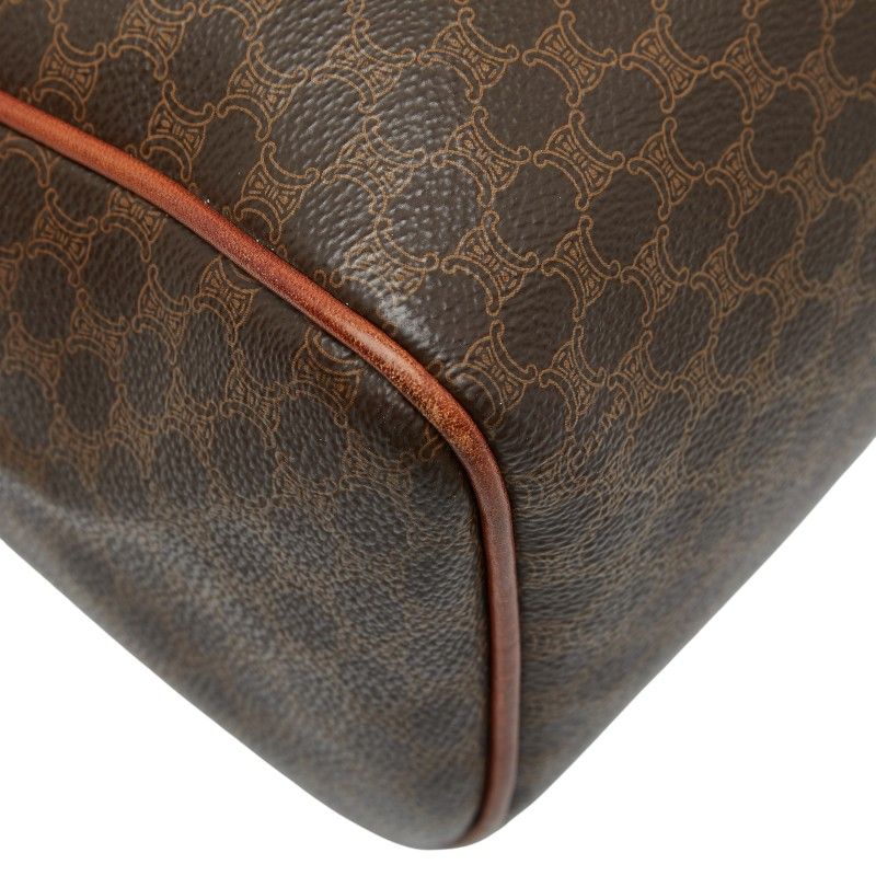 Celine Macadam Handbag Mini Boston Bag Brown PVC Leather Women Celine