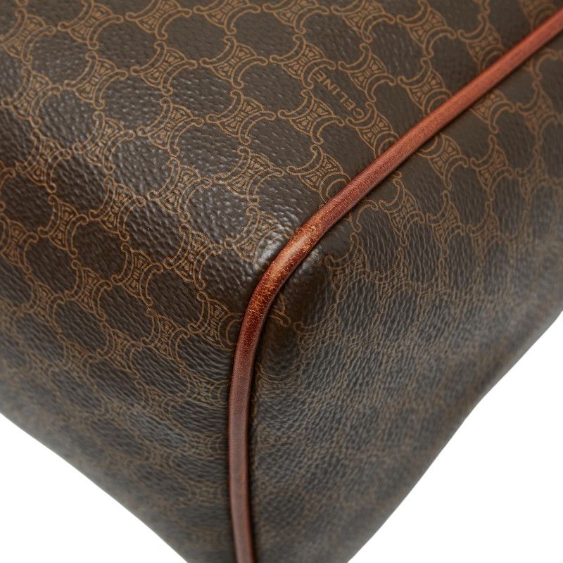 Celine Macadam Handbag Mini Boston Bag Brown PVC Leather Women Celine