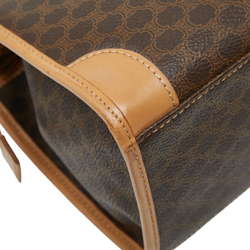 Celine Macadam Brown Beige PVC Leather Women's Celine