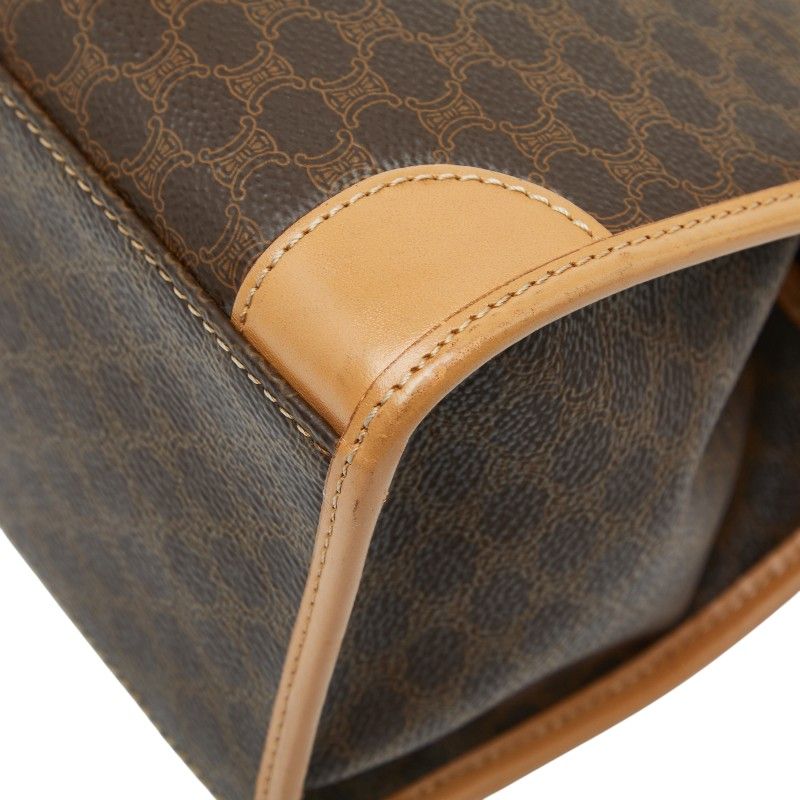 Celine Macadam Brown Beige PVC Leather Women's Celine