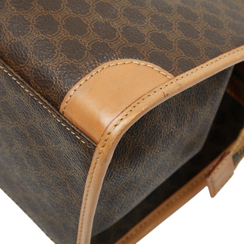 Celine Macadam Brown Beige PVC Leather Women's Celine