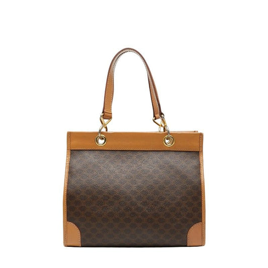 Celine Macadam Brown Beige PVC Leather Women's Celine