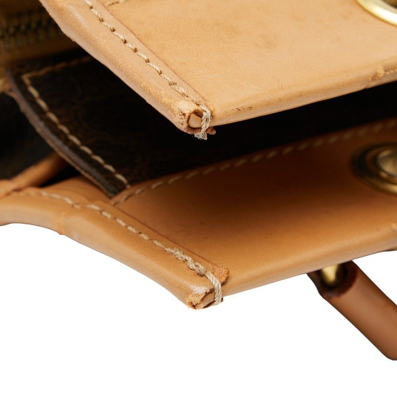 Celine Macadam Brown Beige PVC Leather Women's Celine