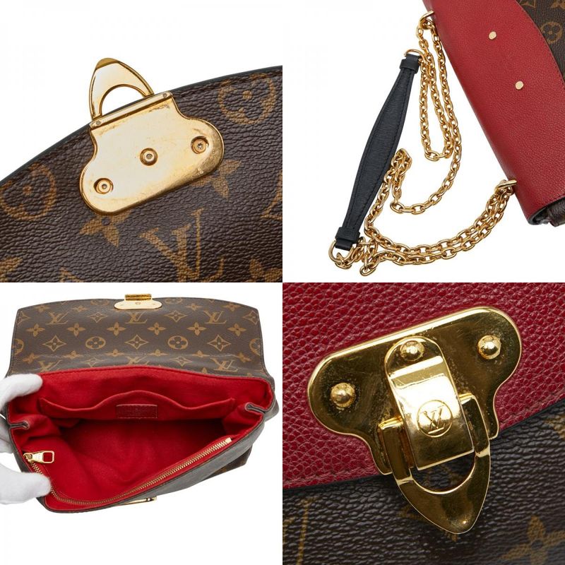 Louis Vuitton Monogram Sun Placid Chain Shoulder Bag M43713 Brown Threes Red