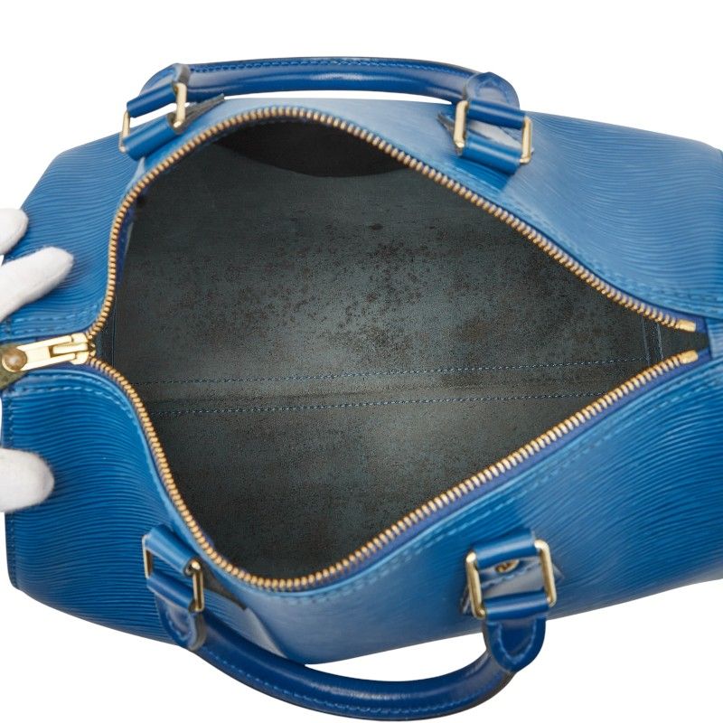 Louis Vuitton Epi Speedy 30 Handbag Mini Boston Bag M43005 Toledo Blue Leather