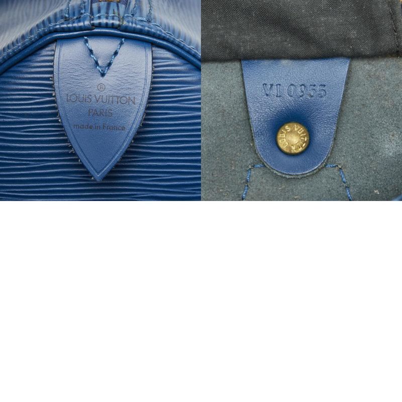 Louis Vuitton Epi Speedy 30 Handbag Mini Boston Bag M43005 Toledo Blue Leather