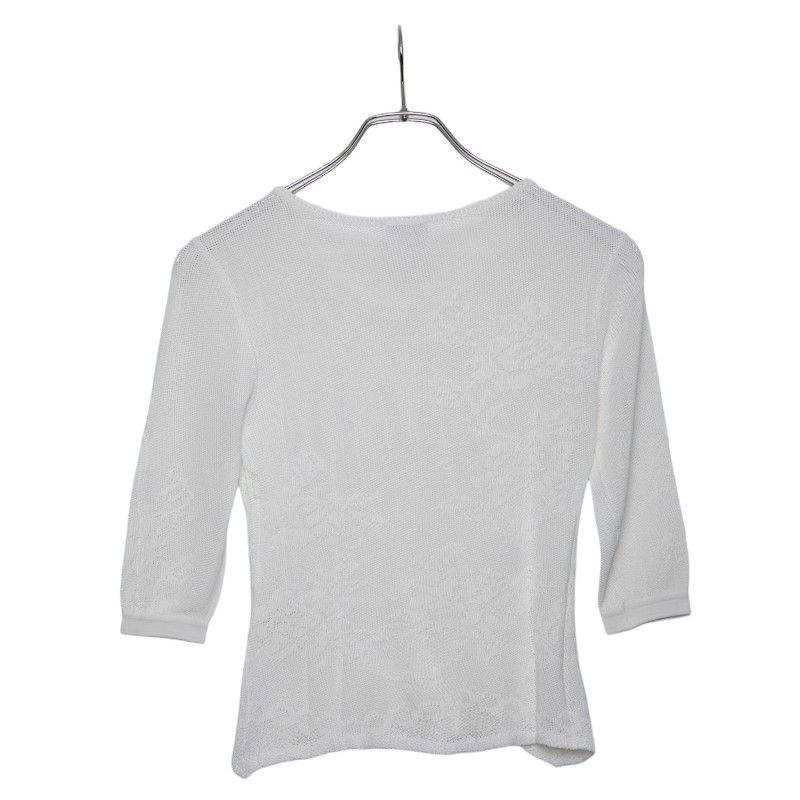 Chanel Vintage Knit Size 40 White Rayon Women's Chanel