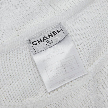 Chanel Vintage Knit Size 40 White Rayon Women's Chanel