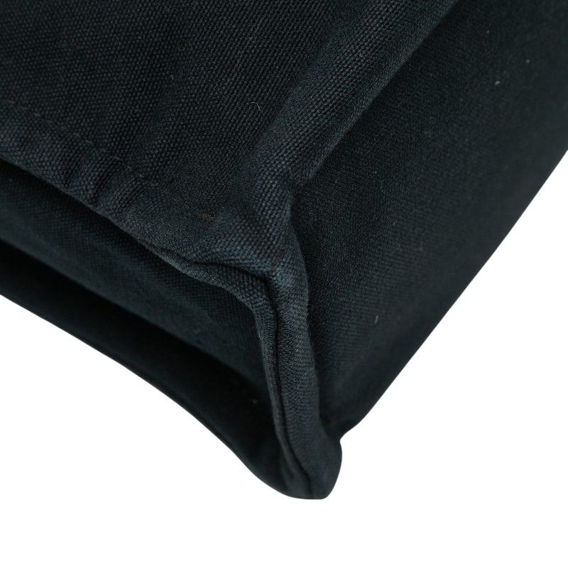 Hermes Fourre Tout MM Tote Handbag Black Gray Canvas Women Hermes