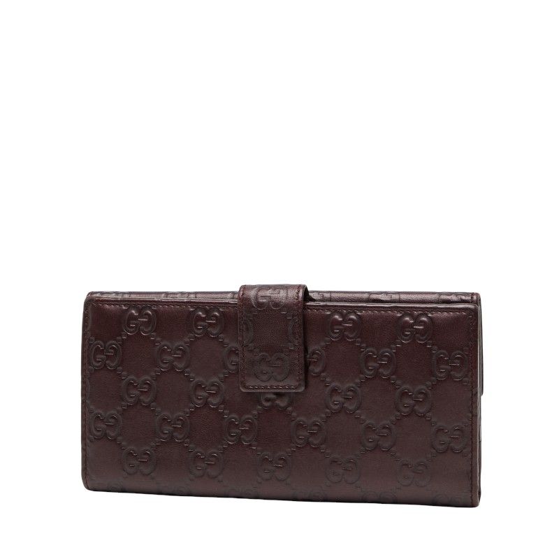 Guccissima W Hook Long Wallet 112715 Brown Leather Ladies Gucci