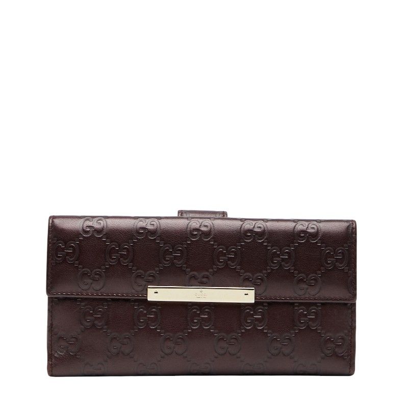 Guccissima W Hook Long Wallet 112715 Brown Leather Ladies Gucci