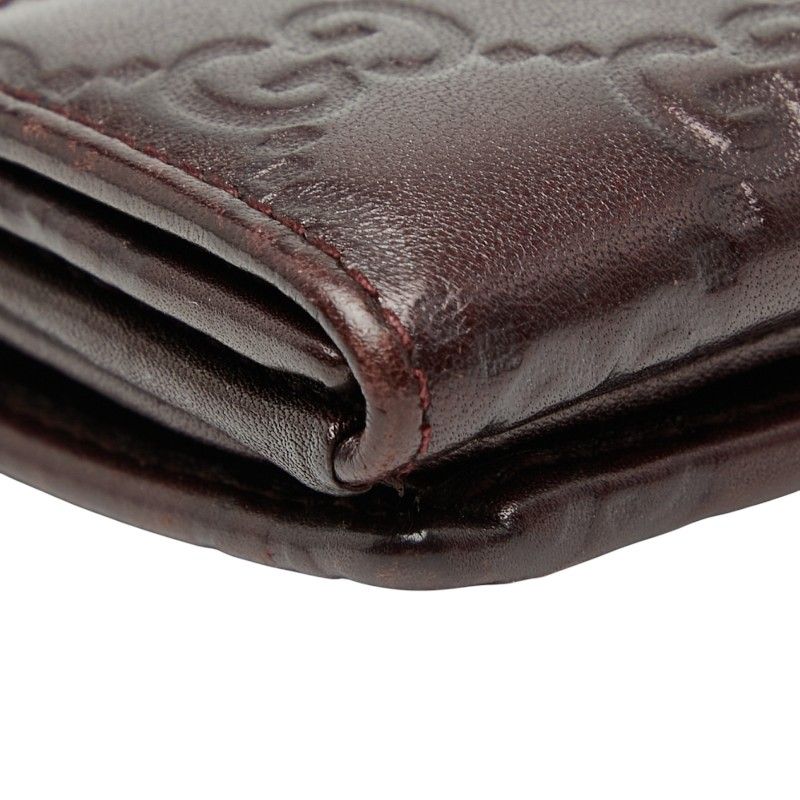 Guccissima W Hook Long Wallet 112715 Brown Leather Ladies Gucci