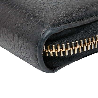 Gucci Interlocking G Soho Round Zipper Long Wallet 308004 Navy Leather Women's