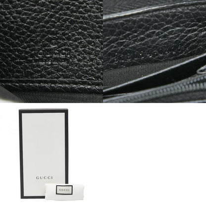 Gucci Interlocking G Soho Round Zipper Long Wallet 308004 Navy Leather Women's