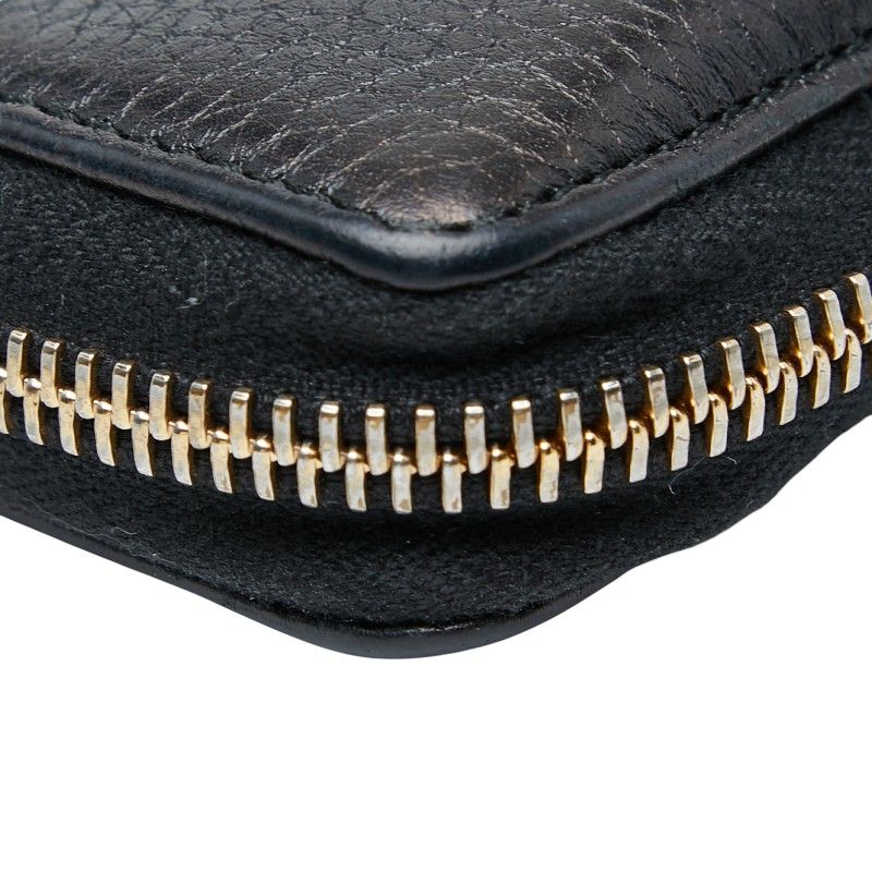 Gucci Interlocking G Soho Round Zipper Long Wallet 308004 Navy Leather Women's