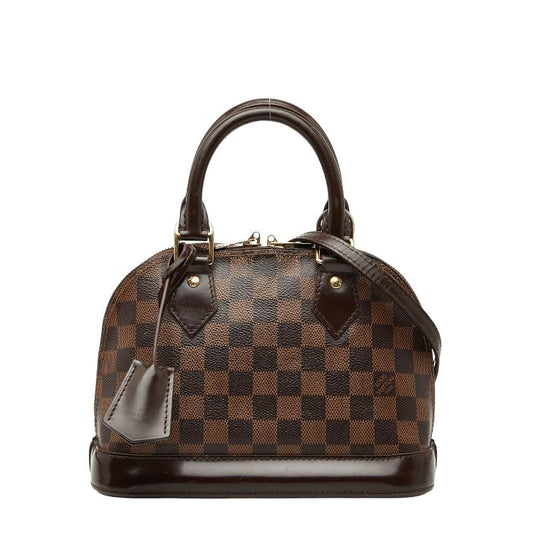 Louis Vuitton Damier Alma BB Handbag Shoulder Bag 2WAY N41221 Brown PVC Leather