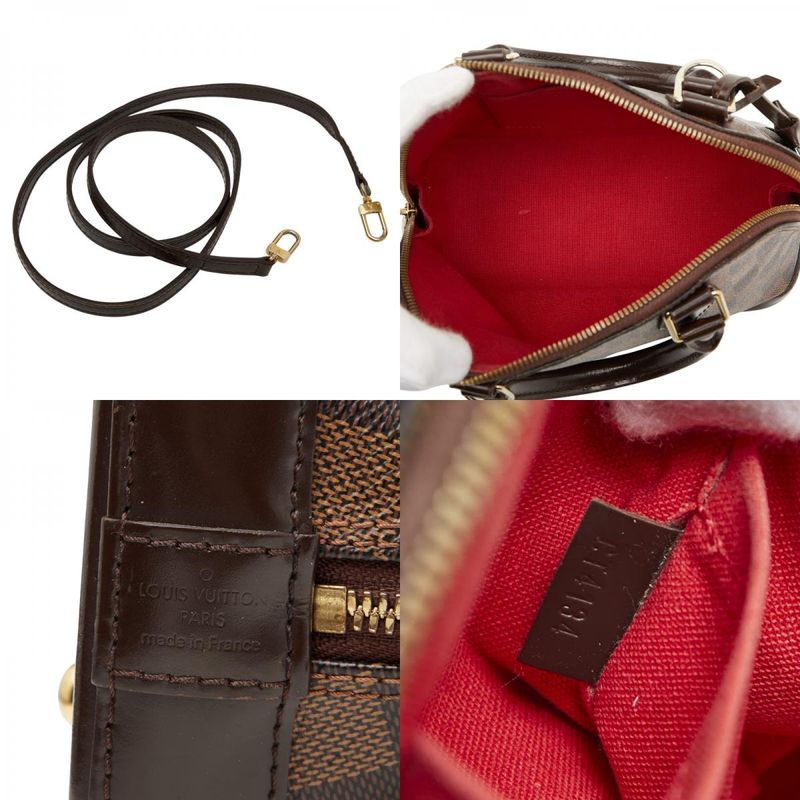 Louis Vuitton Damier Alma BB Handbag Shoulder Bag 2WAY N41221 Brown PVC Leather