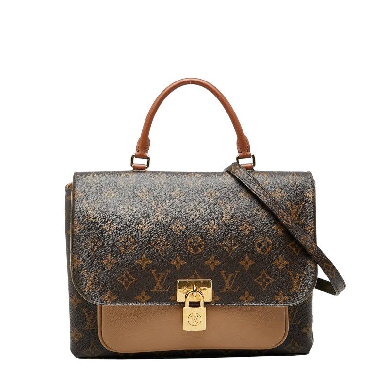 Louis Vuitton Monogram Marignan Handbag Shoulder Bag 2WAY M44257 Brown Beige