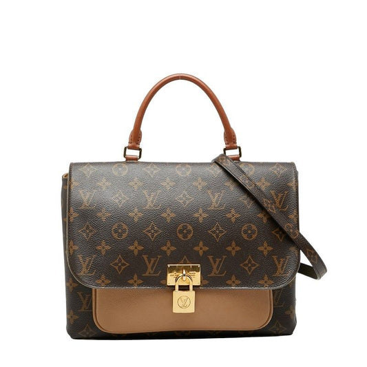 Louis Vuitton Monogram Marignan Handbag Shoulder Bag 2WAY M44257 Brown Beige