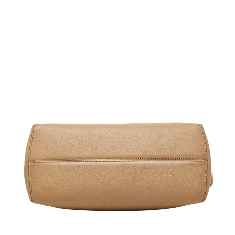 Fendi By The Way Medium Handbag Shoulder Bag 2WAY 8bl124 Beige Black Leather