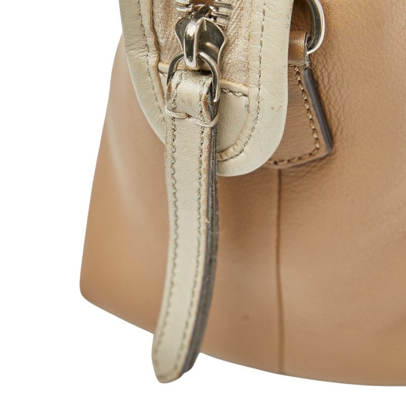 Fendi By The Way Medium Handbag Shoulder Bag 2WAY 8bl124 Beige Black Leather