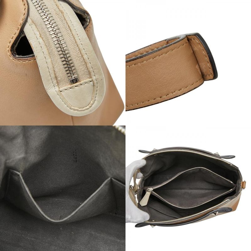 Fendi By The Way Medium Handbag Shoulder Bag 2WAY 8bl124 Beige Black Leather