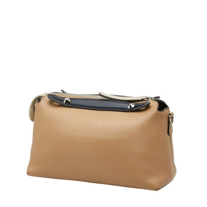 Fendi By The Way Medium Handbag Shoulder Bag 2WAY 8bl124 Beige Black Leather