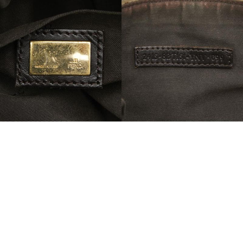 Fendi Zucchino Crossbody Shoulder Bag 8bt151 Beige Brown Canvas Leather Women