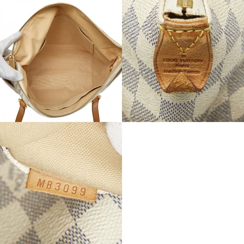 Louis Vuitton Damier Azure Totally MM Tote Bag Shoulder Bag N41279 White Ivory