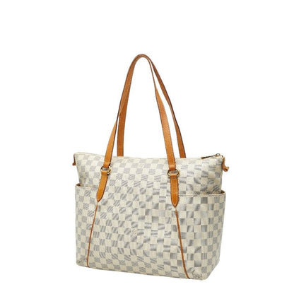 Louis Vuitton Damier Azure Totally MM Tote Bag Shoulder Bag N41279 White Ivory