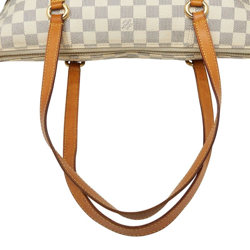 Louis Vuitton Damier Azure Totally MM Tote Bag Shoulder Bag N41279 White Ivory
