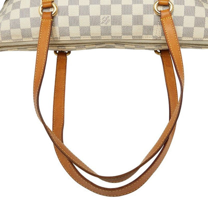 Louis Vuitton Damier Azure Totally MM Tote Bag Shoulder Bag N41279 White Ivory
