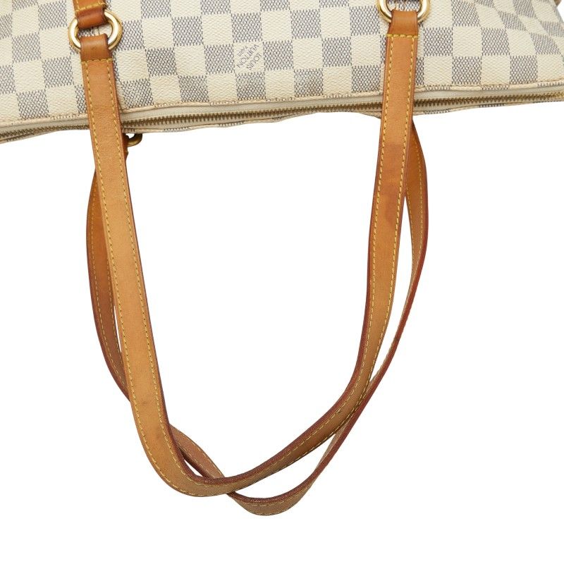 Louis Vuitton Damier Azure Totally MM Tote Bag Shoulder Bag N41279 White Ivory
