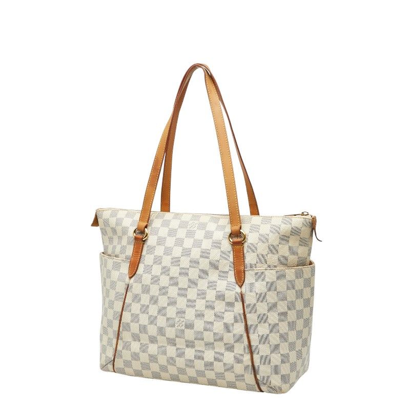 Louis Vuitton Damier Azure Totally MM Tote Bag Shoulder Bag N41279 White Ivory
