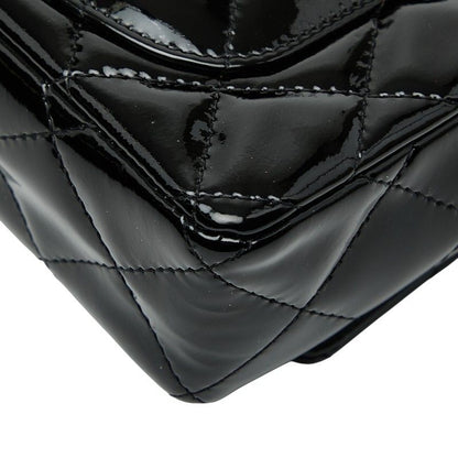 Chanel Matelasse Coco Mark Chain Wallet Shoulder Bag Black Patent Leather Women