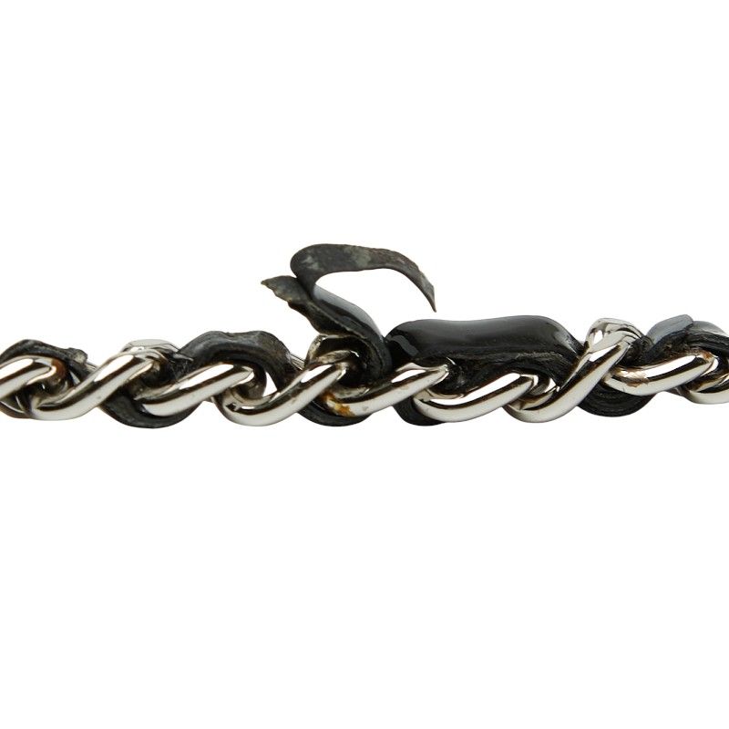 Chanel Matelasse Coco Mark Chain Wallet Shoulder Bag Black Patent Leather Women