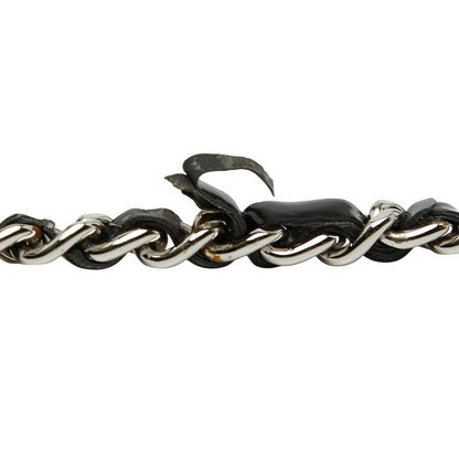 Chanel Matelasse Coco Mark Chain Wallet Shoulder Bag Black Patent Leather Women