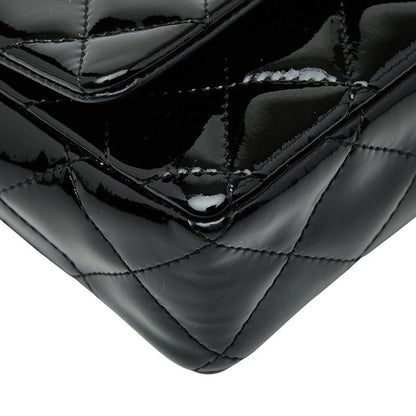 Chanel Matelasse Coco Mark Chain Wallet Shoulder Bag Black Patent Leather Women