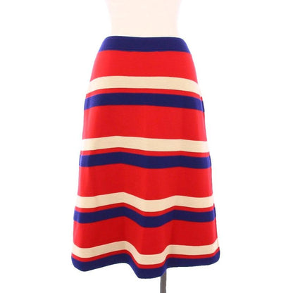 Gucci Setup Knit Cut And Sewn Short Sleeve Flared Skirt Knee Length Striped S