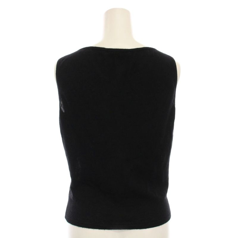 Gucci Ensemble Knit Long Sleeve Cardigan Sleeveless V Neck Cashmere S Black