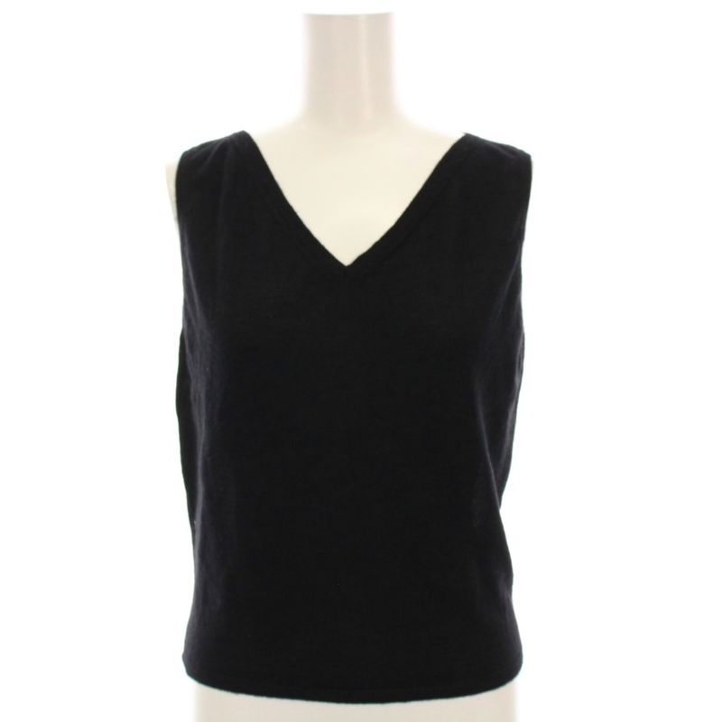 Gucci Ensemble Knit Long Sleeve Cardigan Sleeveless V Neck Cashmere S Black