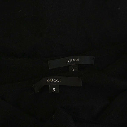 Gucci Ensemble Knit Long Sleeve Cardigan Sleeveless V Neck Cashmere S Black