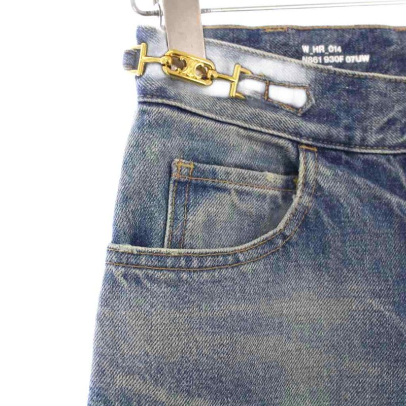 Celine Marguerite Jeans Denim Pants Triomphe Hardware 24 Blue N861 930F 07UW KH