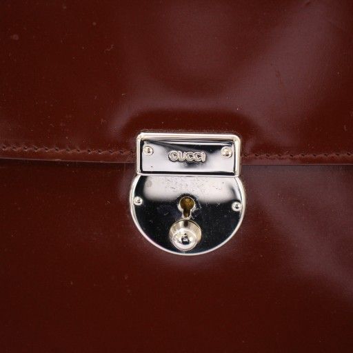 Gucci Second Bag Clutch Bag Document Case Patent Leather Brown 017-3063 BB - OH