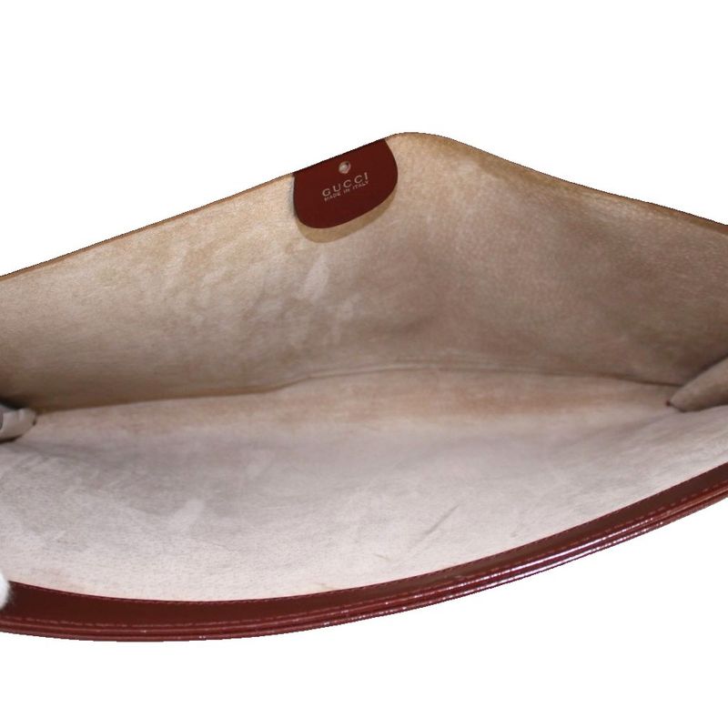 Gucci Second Bag Clutch Bag Document Case Patent Leather Brown 017-3063 BB - OH