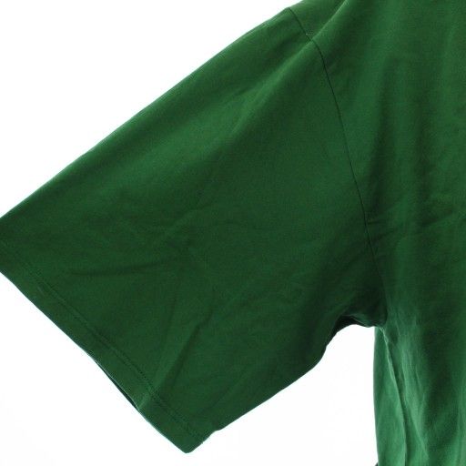 Celine Logo Cropped T-shirt Short Sleeve Crew Neck Short Length Print S Green