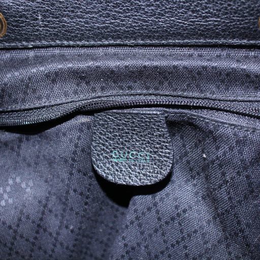 Gucci Bamboo Backpack Sac Daypack Suede Leather Bicolor Black Brown 003.2058.001