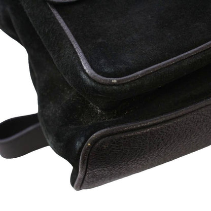 Gucci Bamboo Backpack Sac Daypack Suede Leather Bicolor Black Brown 003.2058.001